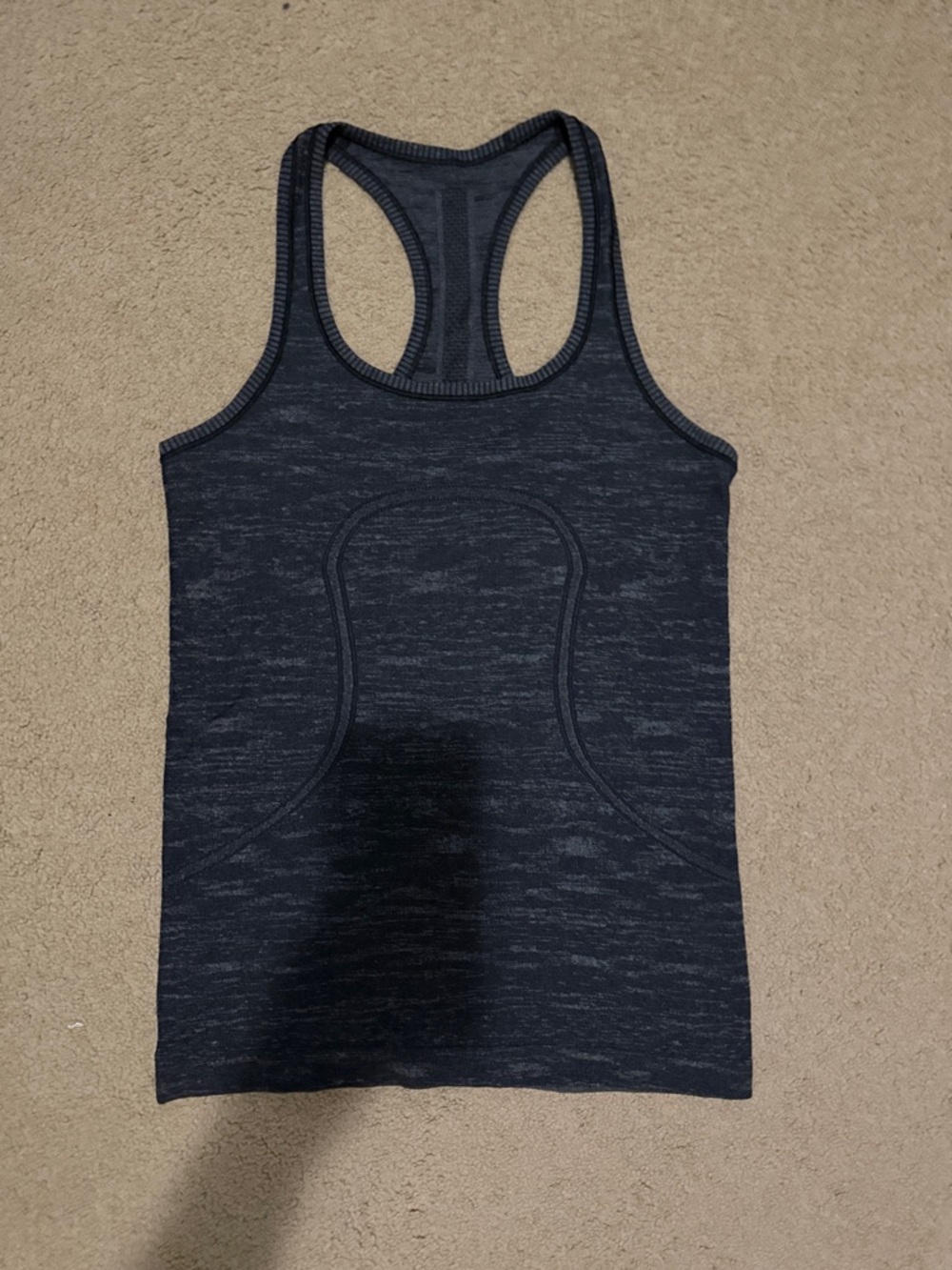 lululemon athletica Black Heather Seam Detail Racerback Tank
